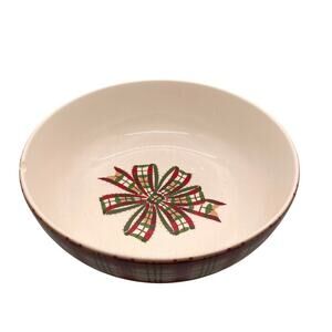 Tiffany & Co Vintage Este Ceramiche Plaid Serving Bowl Christmas Made in Italy